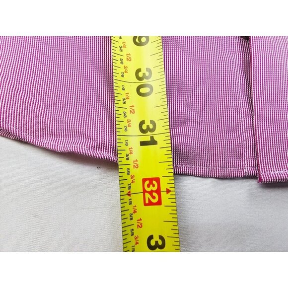 Calvin Klein Steel + Slim Fit Stretch Non Iron Size 16.5 34-35 L Red White Strip - Picture 9 of 11